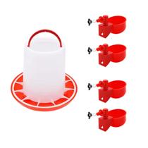 Kit Comedouro 3kg Bebedouro Copo Automático 4 un Aves Galinha Postura