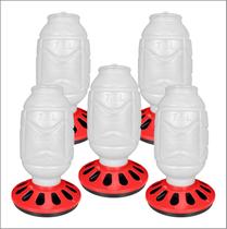 Kit Comedouro 5kg 12 Furos Galinheiro Galinhas Pintinho Aves