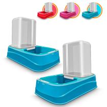 Kit Comedouro Bebedouro Automático Cachorro Gato Pote Ração Água Flex 1,5 litros Uau Pet