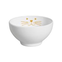 Kit Comedouro Branco/Dourado Suporte de Orelhas Médio