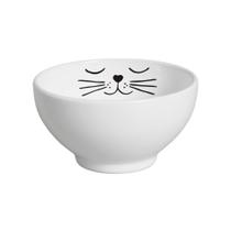 Kit Comedouro Branco/Preto Suporte Grande