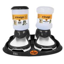 Kit Comedouro e Bebedouro Automático e Bandeja Cachorro Gato Truqys Pet Kit Comedouro e Bebedouro Automático e Bandeja Cachorro Gato Truqys Pet