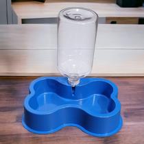 kit Comedouro e Bebedouro osso Burdog com garrafa 1600 ml