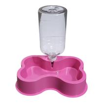 kit Comedouro e Bebedouro osso Burdog com garrafa 1600 ml