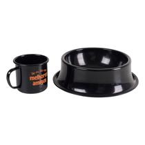 Kit Comedouro Preto e Caneca Preto Kloe