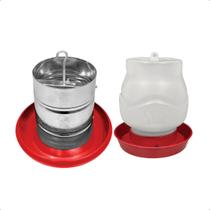Kit Comedouro Tubular 5kg e Bebedouro Rosca 3,5L Aves
