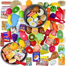 Kit Comidinha Fruta crec corte E Frigideira Infantil Cozinha 28pç