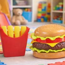 Kit Comidinha Infantil Hambúrguer Batata Brinquedo Cozinha Criança Presente Lanche Kit Comidinha Infantil Hambúrguer Batata Brinquedo Cozinha Criança Presente Lanche