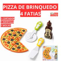 Kit Comidinha Infantil Pizza 7 Peças 4 Pedaços Kit Comidinha Infantil Pizza 7 Peças 4 Pedaços