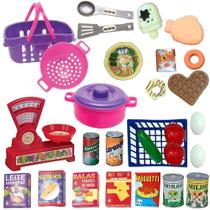 Kit Comidinhas Infantil 29 Peças Educativas com Mini Cozinha Meracadinho e Utensílios Kit Comidinhas Infantil 29 Peças Educativas com Mini Cozinha Meracadinho e Utensílios