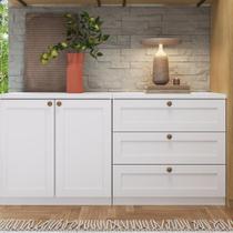 Kit Cômodas 3 Gavetas e Armário 2 Portas Provençais 100% Mdf Branco Fosco Kit Cômodas 3 Gavetas e Armário 2 Portas Provençais 100% Mdf Branco Fosco