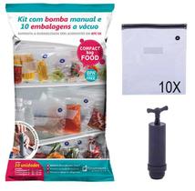 Kit Compact Bag Food 10 Unidades e Bomba Manual Paramount