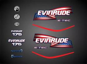 Kit Compatível Adesivo Evinrude 175 E-TEC Customizado Kit Compatível Adesivo Evinrude 175 E-TEC Customizado