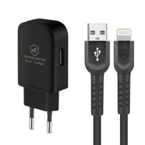 Kit compatível com Carregador Turbo Slim com Cabo Dual Shock Lightning iPhone iPad MFI Gshield