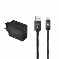 Kit compatível com Carregador Turbo Triplo e Cabo Turbo Militar Lightning Gshield