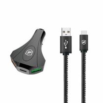 Kit compatível com Carregador Veicular Tank e Cabo Turbo Militar Tipo C Gshield