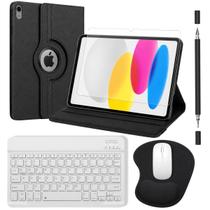 Kit Compátivel com iPad 11 A16 Capa + Película + Teclado e Mouse Bluetooth + Caneta Touch + Mousepad
