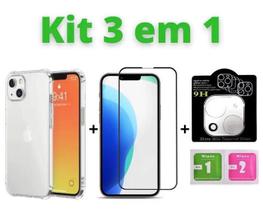 Kit Compatível com iPhone 13 13 Pro 13 Pro Max 13 Mini Capa + Película 3D + Película da Câmera