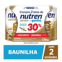 Kit Complemento Alimentar Nutren Senior Baunilha 1,48kg Ganhe 30% de Desconto na Segunda Lata