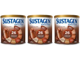 Kit Complemento Alimentar Sustagen - Adultos+ Chocolate 400g 3 Unidades