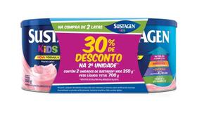 Kit Complemento Alimentar Sustagen Kids Sabor Morango 2 Unidades 380g Cada