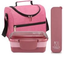 Kit Completão Bolsa Térmica + Marmita 1100ml ou 950ml + Porta Talher Jacki com Alça Dupla Academia Kit Completão Bolsa Térmica + Marmita 1100ml ou 950ml + Porta Talher Jacki com Alça Dupla Academia