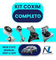 Kit Completo 04 Coxim Motor Cambio New Civic 2007 A 2011