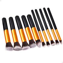 Kit Completo 10 Pincéis Kabuki Profissionais para Maquiagem Lorben com Estojo GT6469 Kit Completo 10 Pincéis Kabuki Profissionais para Maquiagem Lorben com Estojo GT6469
