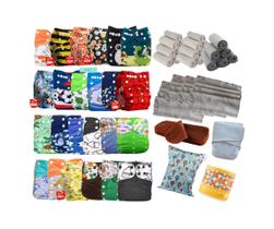 Kit Completo 24 Fraldas Ecológicas Premium 40 Absorventes Alta Absorção Fralda Ajustável 3 a 15kg Liner Contorno e Saco Impermeável Kit Completo 24 Fraldas Ecológicas Premium 40 Absorventes Alta Absorção Fralda Ajustável 3 a 15kg Liner Contorno e Saco Impermeável