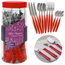 Kit Completo 24 Talheres Inox Martinazzo Original Pote Linha Elegance Faca Garfo Colher Sobremesa Kit Completo 24 Talheres Inox Martinazzo Original Pote Linha Elegance Faca Garfo Colher Sobremesa