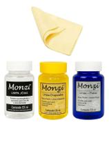 Kit Completo 3 Monzi 125Ml Limpa Chapeados Prata Ouro + 1