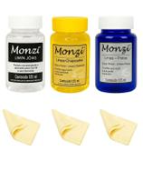 Kit Completo 3 Monzi 125Ml Limpa Chapeados Prata Ouro + 3