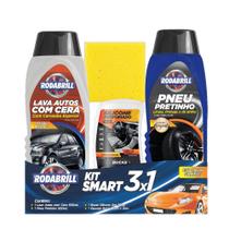Kit Completo 3x1 Rodabrill Lava Carro Pretinho Silicone Shampoo