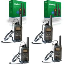 Kit Completo 4 Rádios RC4002 Intelbras com Fone HC20 Comunicação Profissional