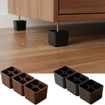 Kit Completo 40 Pés Plásticos Sofá e Rack 3cm Acompanha Parafuso, para Móveis de Cômoda! Preto