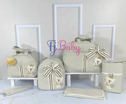 Kit completo 5 peças escudo bolsa maternidade menino/menina com mochila