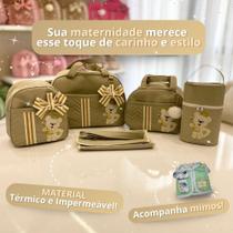 Kit completo 5 peças escudo bolsa maternidade menino/menina com mochila