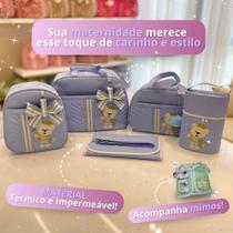 Kit completo 5 peças escudo bolsa maternidade menino/menina com mochila