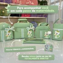 Kit completo 5 peças Escudo Bolsa Maternidade menino/menina com Mochila Térmica e Impermeável