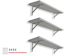 Kit Completo 6 Suportes M.F. + 3 Prateleira Mdf 15x60 Kit Completo 6 Suportes M.F. + 3 Prateleira Mdf 15x60