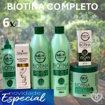 Kit completo 6x1 Biotina Maycrene com Shampoo Condicionador Mascara Queratina Líquida e Reparador de