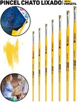 Kit Completo 7 Pincéis Filbert 151 Tigre Profissional P/ MDF E Artesanato