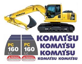 Kit Completo Adesivos Compatível Komatsu Pc160lc 2014 Kit Completo Adesivos Compatível Komatsu Pc160lc 2014
