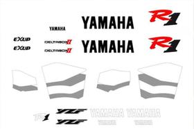 Kit Completo Adesivos Emblemas Yzf R1 1999 Vermelha R199Bv Kit Completo Adesivos Emblemas Yzf R1 1999 Vermelha R199Bv