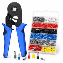 Kit Completo Alicate Crimpador Catraca 800 Terminais Ilhós Tubulares de 0,25 a 10mm Conexões Seguras Crimpar Eletrecista Kit Completo Alicate Crimpador Catraca 800 Terminais Ilhós Tubulares de 0,25 a 10mm Conexões Seguras Crimpar Eletrecista