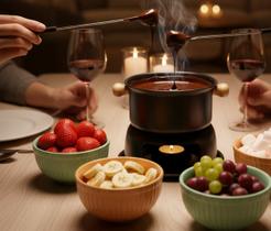 Kit Completo Aparelho de Fondue Com Garfos e Fogareiro para 6 pessoas - Clink
