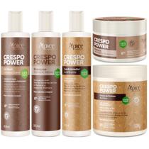 Kit Completo Apse Crespo Power 5 Produtos Com Co Wash Cabelo Profissional Tratamento Vegano