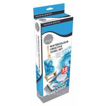 Kit Completo Aquarela 38pcs Mini Cavalete+bloco+tintas Kit Completo Aquarela 38pcs Mini Cavalete+bloco+tintas