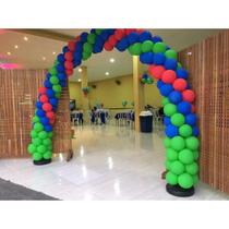 Kit Completo Arco Desmontável p/ Balões + 02 Bases Decoração Bexiga 6,5 metros Bonus Infladores