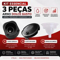 Kit Completo Arno Dolce Gusto 3 Peças Porta Cápsulas Placa Difusora Cápsula de Limpeza e Descalcificação Kit Completo Arno Dolce Gusto 3 Peças Porta Cápsulas Placa Difusora Cápsula de Limpeza e Descalcificação